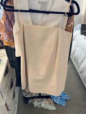 Cream Minimalist Spaghetti-Strap Women's Dress